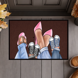 Personalisierte Familien Fußmatte mit individuellen Schuh-Illustrationen – Willkommen Matte mit Namen – Geschenk zum Einzug & Familien Deko