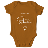 Personalisierter Baby Body New to the Crew mit Namen Baby Strampler Geschenk
