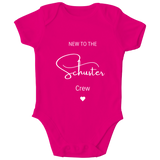 Personalisierter Baby Body New to the Crew mit Namen Baby Strampler Geschenk