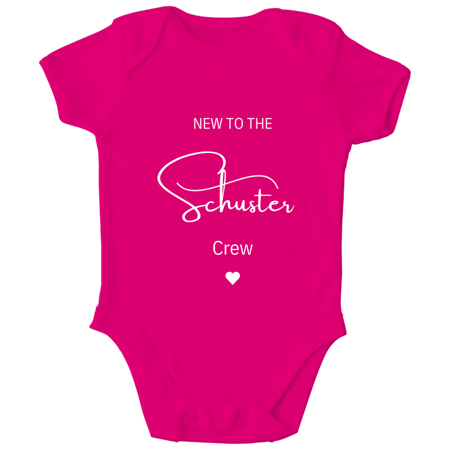 Personalisierter Baby Body New to the Crew mit Namen Baby Strampler Geschenk
