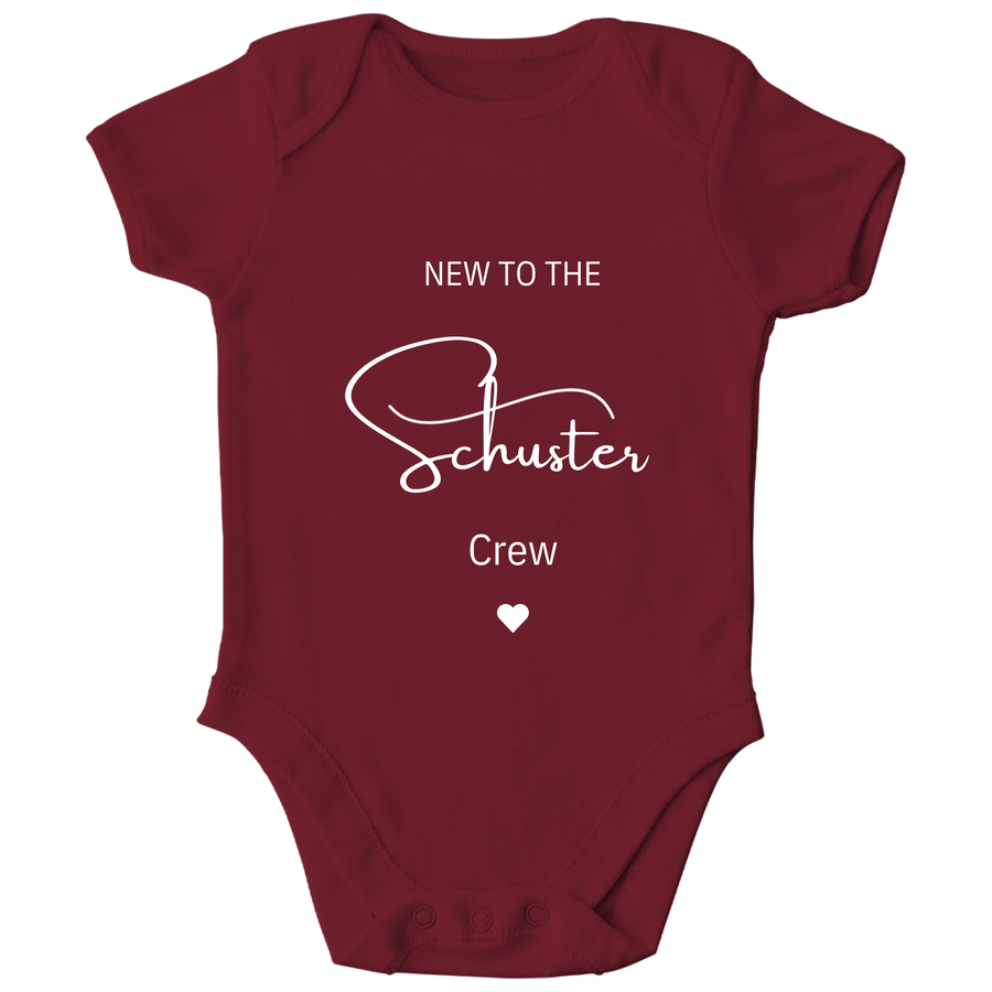 Personalisierter Baby Body New to the Crew mit Namen Baby Strampler Geschenk