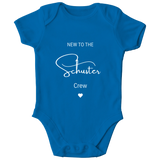 Personalisierter Baby Body New to the Crew mit Namen Baby Strampler Geschenk