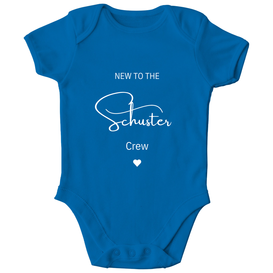 Personalisierter Baby Body New to the Crew mit Namen Baby Strampler Geschenk