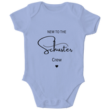 Personalisierter Baby Body New to the Crew mit Namen Baby Strampler Geschenk