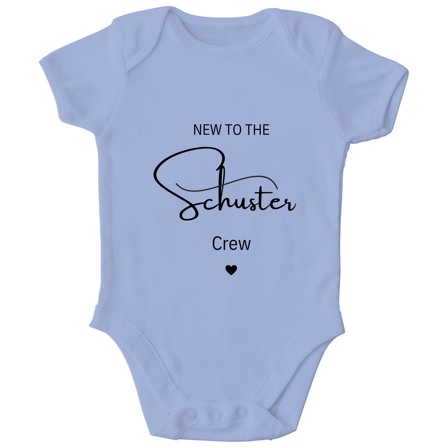 Personalisierter Baby Body New to the Crew mit Namen Baby Strampler Geschenk