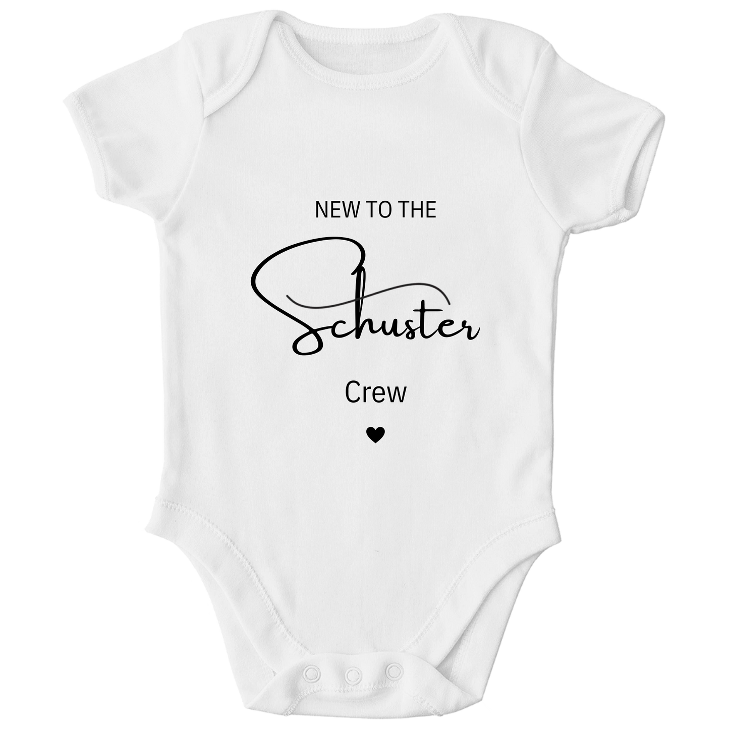 Personalisierter Baby Body New to the Crew mit Namen Baby Strampler Geschenk