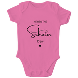 Personalisierter Baby Body New to the Crew mit Namen Baby Strampler Geschenk