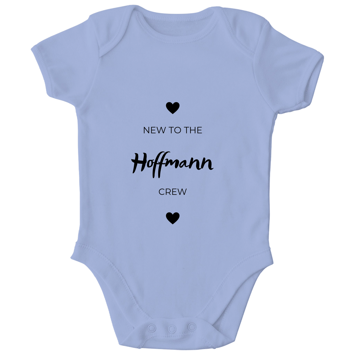 Personalisierter „Neu in der Crew“ Baby Body – Individueller Familienname Strampler