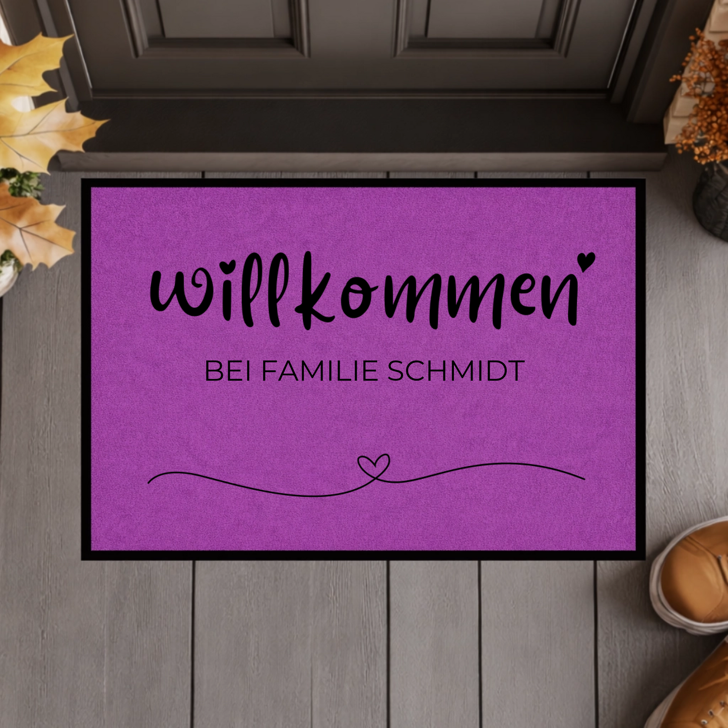 Personalisierte Willkommen-Fußmatte mit Familiennamen – Individuelle Eingangsmatte