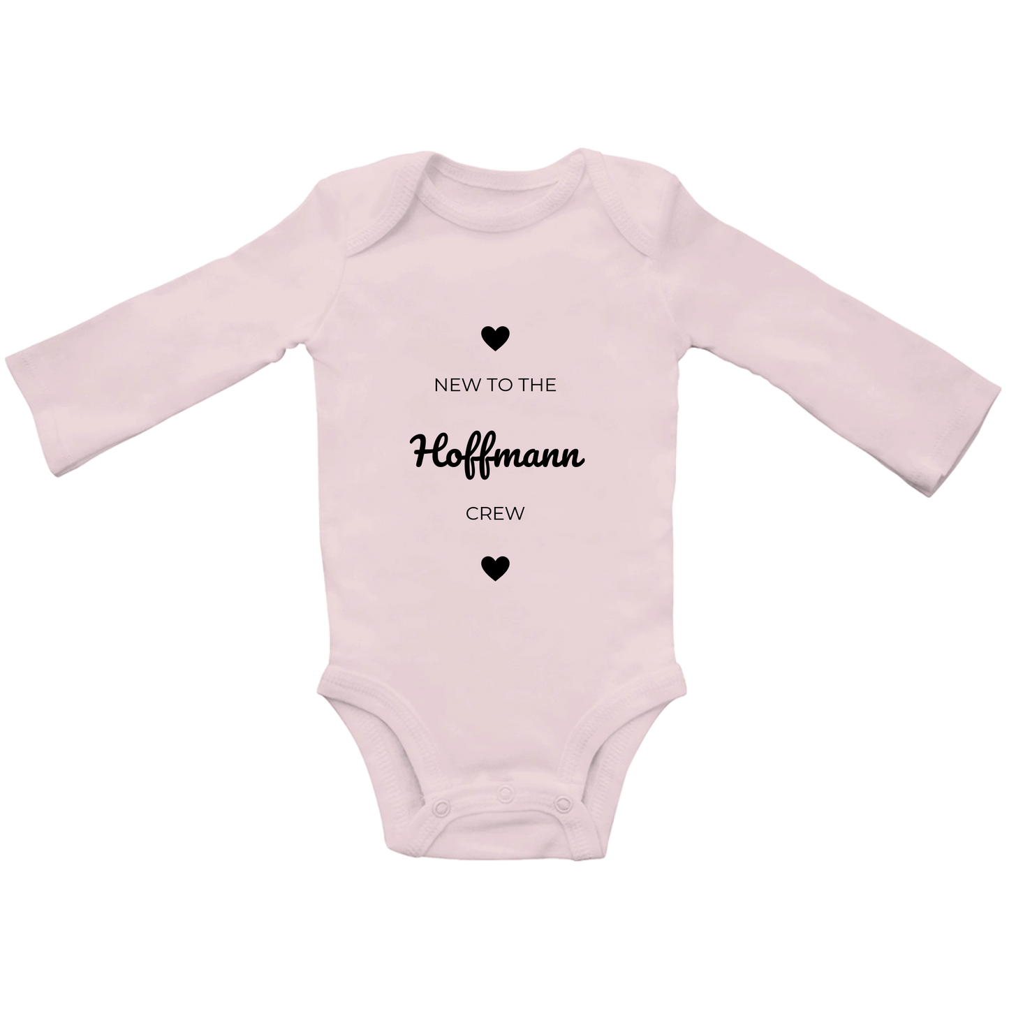 Personalisierter Baby Body „New to the Crew“ – Wunschname Baby Strampler, Neugeborenen Outfit, Baby Geschenk zur Geburt & Babyparty