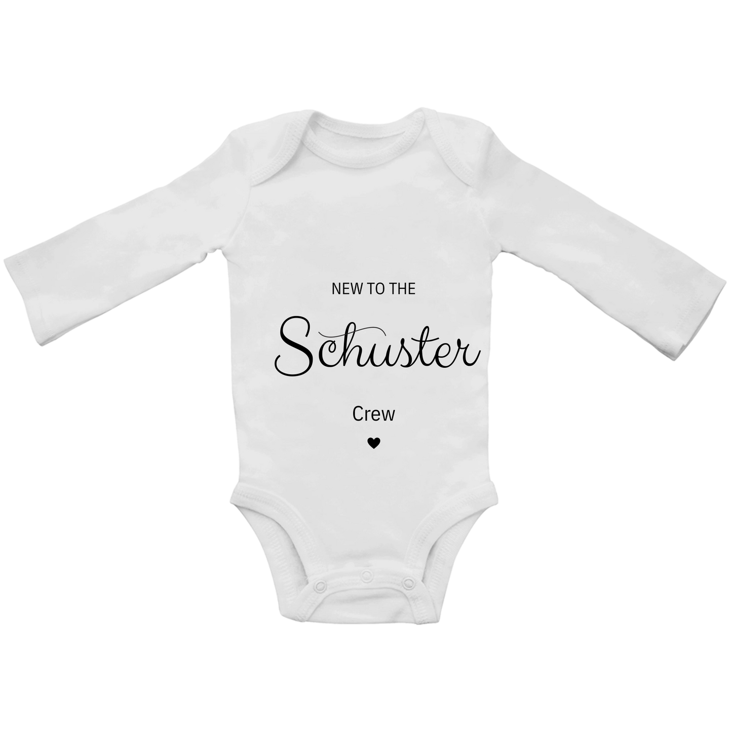 Personalisierter Baby-Body „New to the Crew“ – Neugeborenen-Strampler mit individuellem Namen, Geschenk zur Babyparty & Geburtsankündigung