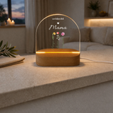Mama Geschenk personalisiert mit Kindernamen | Leuchtende Acrylglas Dekolampe