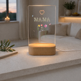 Personalisierte Mama Lampe mit floralen Namen | LED Geschenk für Mutter