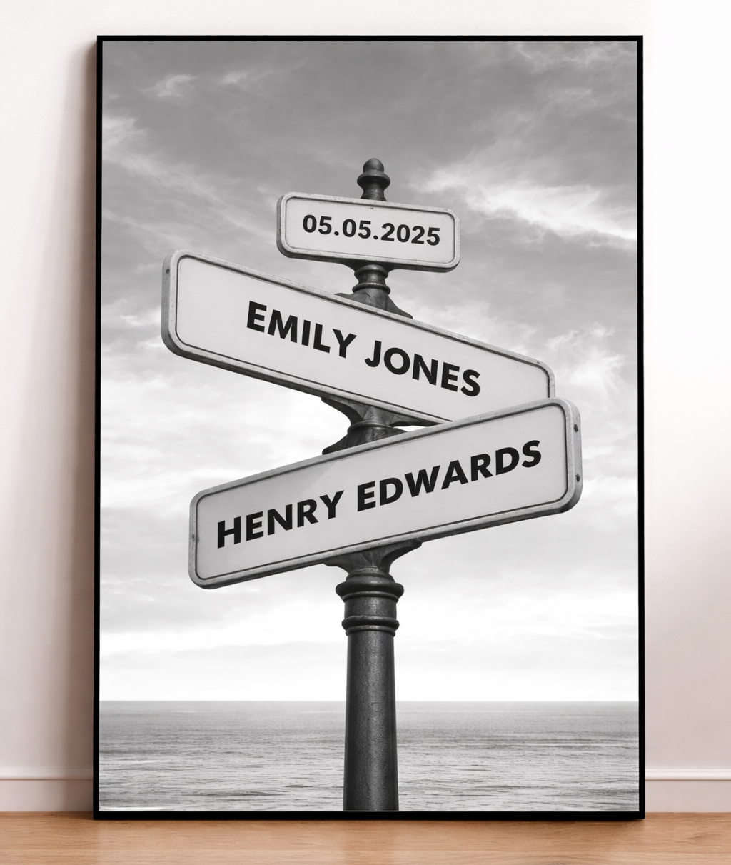 Personalisiertes Hochzeitsdatum Straßen-Schild Poster – Individuelles Geschenk für Paare