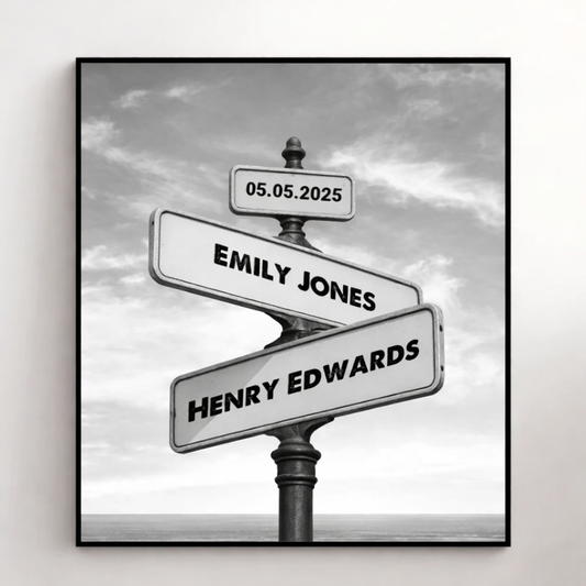 Datum der Liebe – Personalisierte Portrait-Leinwand für Paare