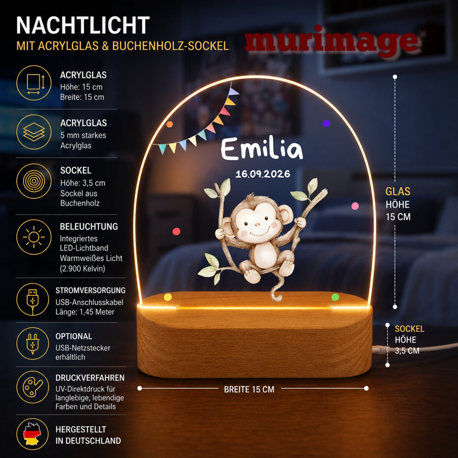 Nachtlichter Bundle 3 Tiere mit Wimpel