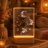 Nachtlicht Schmetterling Monogramm rosa_