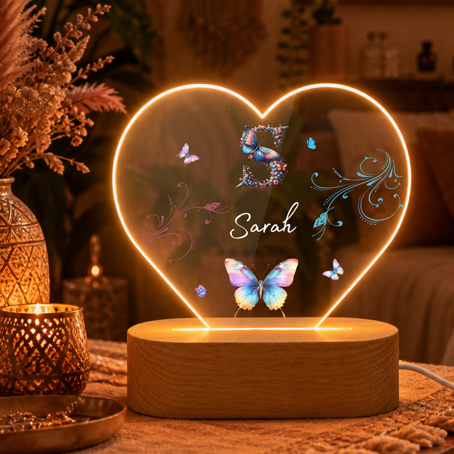 Nachtlicht Schmetterling Ornament Monogramm_