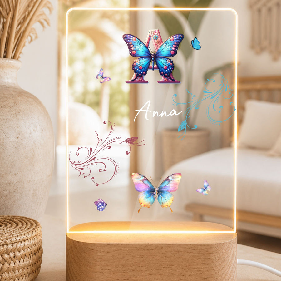 Nachtlicht Schmetterling Ornament Monogramm_