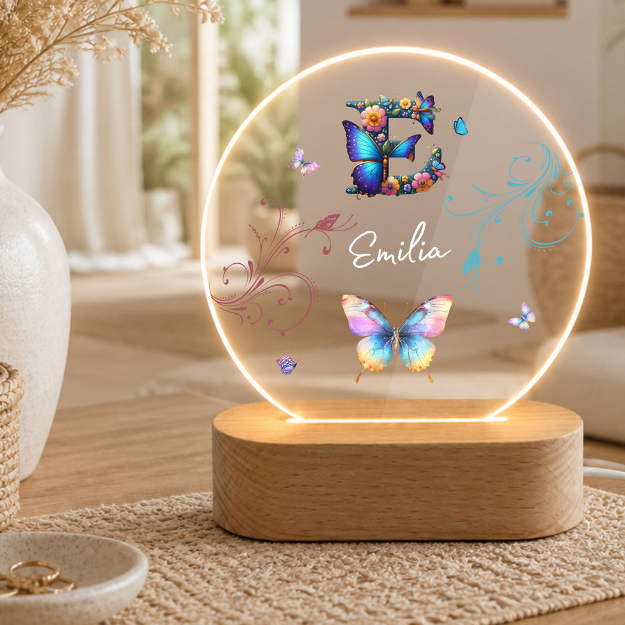 Nachtlicht Schmetterling Ornament Monogramm_