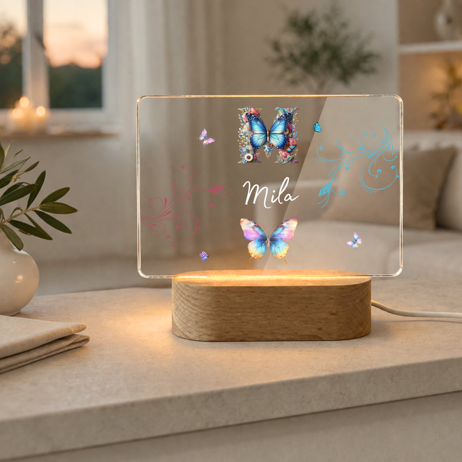 Nachtlicht Schmetterling Ornament Monogramm_