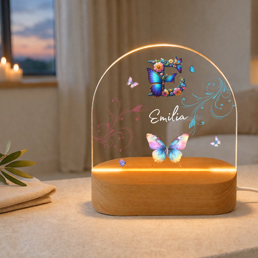 Nachtlicht Schmetterling Ornament Monogramm_
