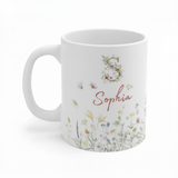 Personalisierte Wildblumen Tasse mit Initiale & Name | Individuelle Blumen Monogramm Keramiktasse für Frauen & Mädchen